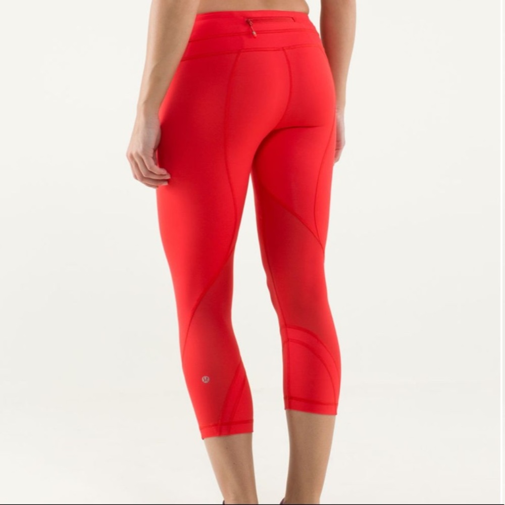 Lululemon Crop ii (Orangey Red)